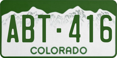 CO license plate ABT416