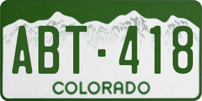 CO license plate ABT418