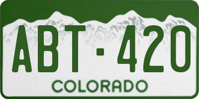CO license plate ABT420