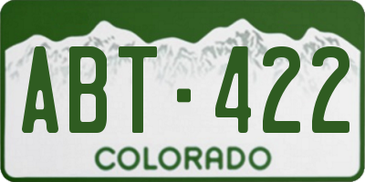 CO license plate ABT422