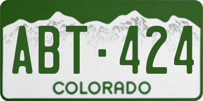CO license plate ABT424