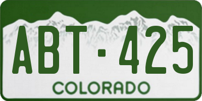 CO license plate ABT425