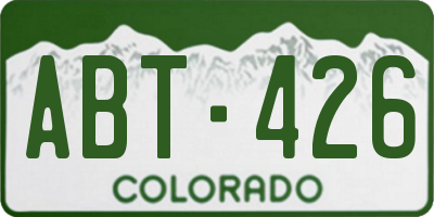 CO license plate ABT426
