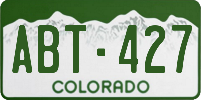 CO license plate ABT427