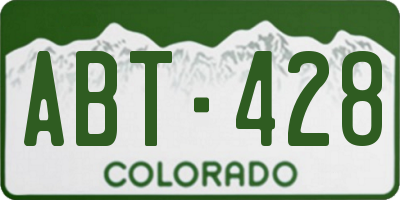 CO license plate ABT428