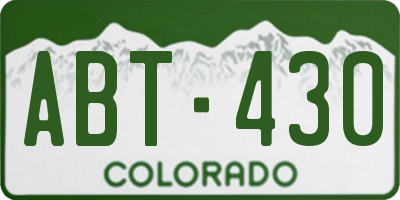CO license plate ABT430