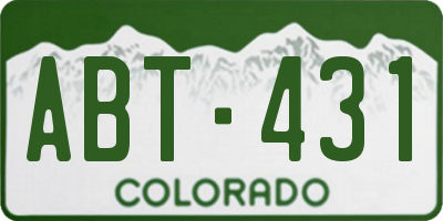 CO license plate ABT431