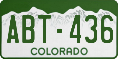 CO license plate ABT436