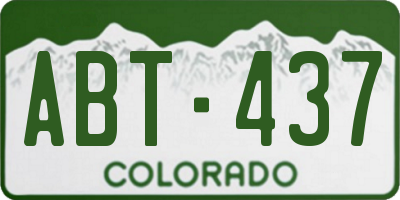 CO license plate ABT437
