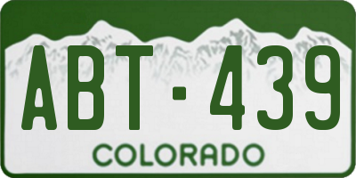 CO license plate ABT439