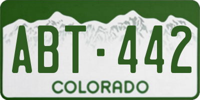 CO license plate ABT442