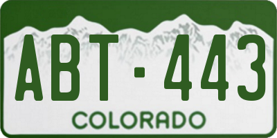 CO license plate ABT443