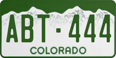 CO license plate ABT444