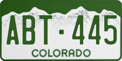 CO license plate ABT445
