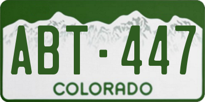 CO license plate ABT447
