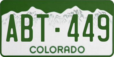 CO license plate ABT449