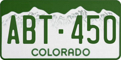 CO license plate ABT450