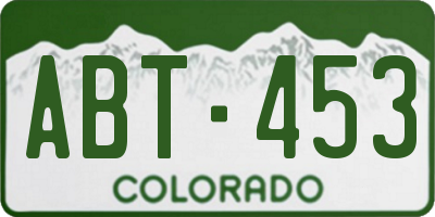 CO license plate ABT453