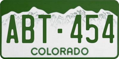 CO license plate ABT454