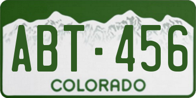 CO license plate ABT456