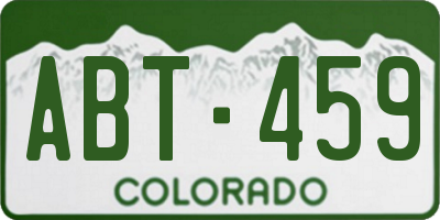 CO license plate ABT459