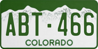CO license plate ABT466