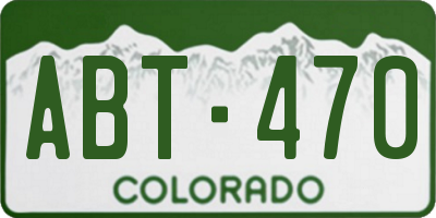 CO license plate ABT470