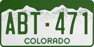 CO license plate ABT471