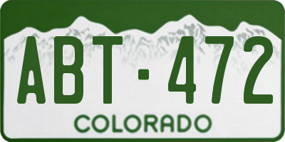CO license plate ABT472