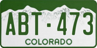 CO license plate ABT473