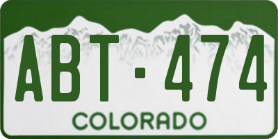 CO license plate ABT474