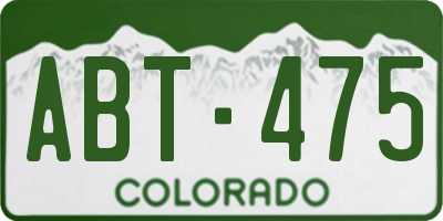 CO license plate ABT475