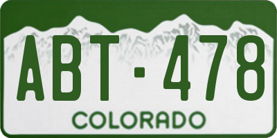 CO license plate ABT478