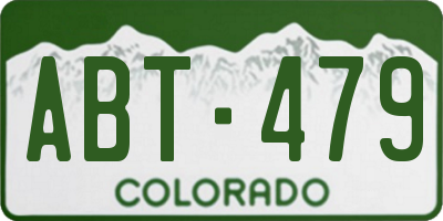 CO license plate ABT479