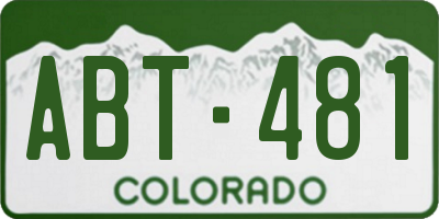 CO license plate ABT481