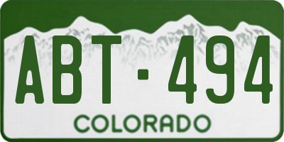 CO license plate ABT494