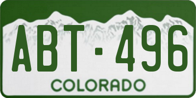 CO license plate ABT496