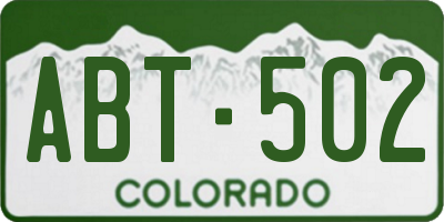 CO license plate ABT502