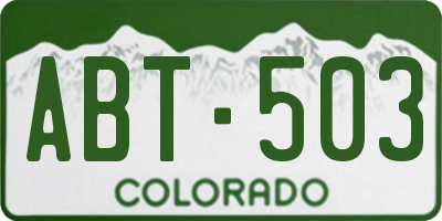 CO license plate ABT503