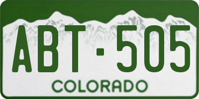 CO license plate ABT505