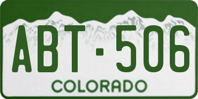 CO license plate ABT506