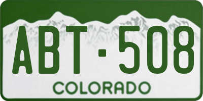 CO license plate ABT508