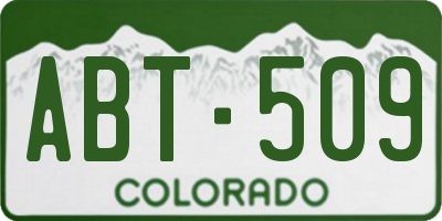 CO license plate ABT509