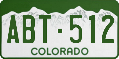CO license plate ABT512