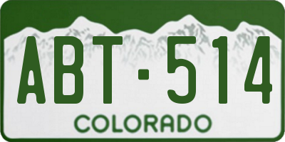 CO license plate ABT514
