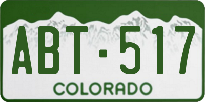 CO license plate ABT517