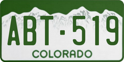 CO license plate ABT519