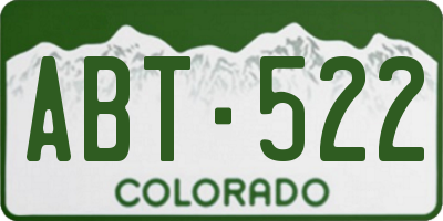 CO license plate ABT522