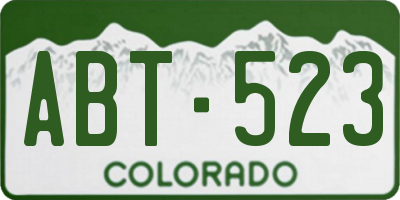 CO license plate ABT523