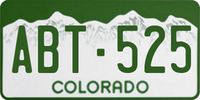 CO license plate ABT525